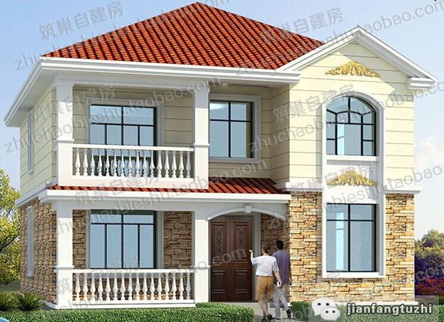 5款二層占地120㎡左右農(nóng)村別墅全套設(shè)計(jì)施工圖，造價(jià)都在30萬以內(nèi)