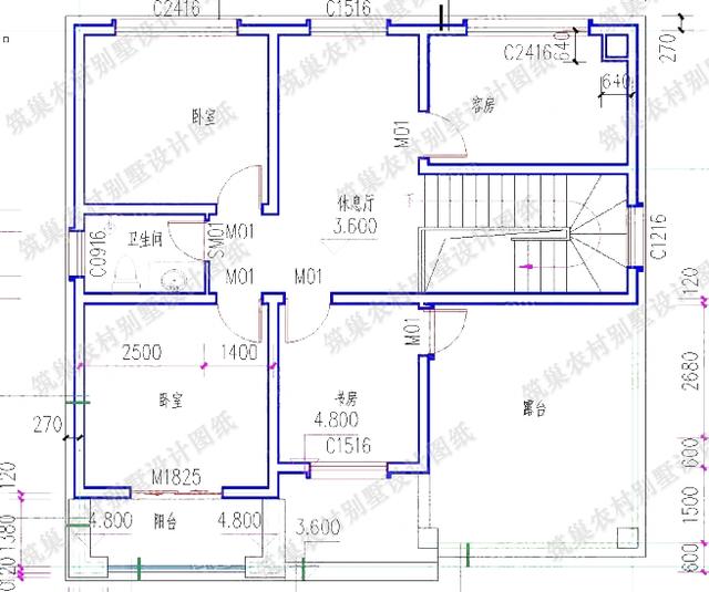 5款二層占地120㎡左右農(nóng)村別墅全套設(shè)計(jì)施工圖，造價(jià)都在30萬以內(nèi)