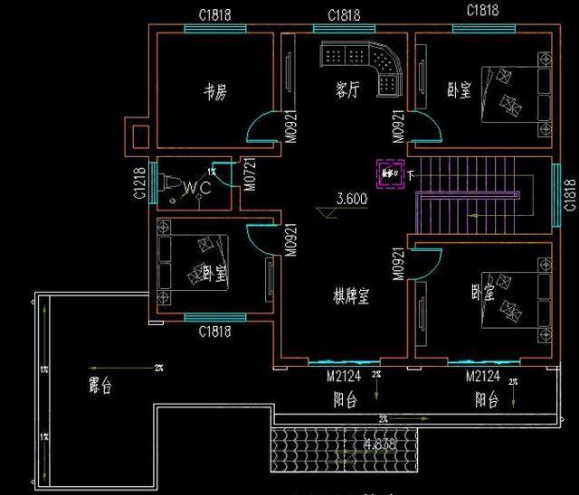 帶車庫(kù)的農(nóng)村自建別墅設(shè)計(jì)圖，簡(jiǎn)單大方，外觀耐看