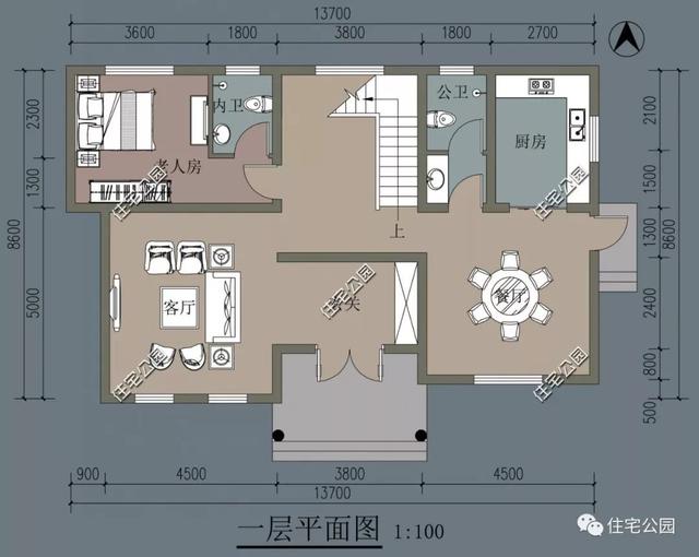 三層歐式農(nóng)村別墅設(shè)計(jì)圖，外觀華美，帶大露臺(tái)，雙入戶門的設(shè)計(jì)實(shí)用方便