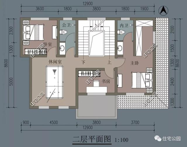 三層歐式農(nóng)村別墅設(shè)計(jì)圖，外觀華美，帶大露臺(tái)，雙入戶門的設(shè)計(jì)實(shí)用方便