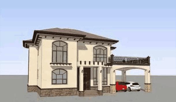 這款別墅設(shè)計(jì)圖，算是今年二層別墅中的黑馬，設(shè)計(jì)感十足