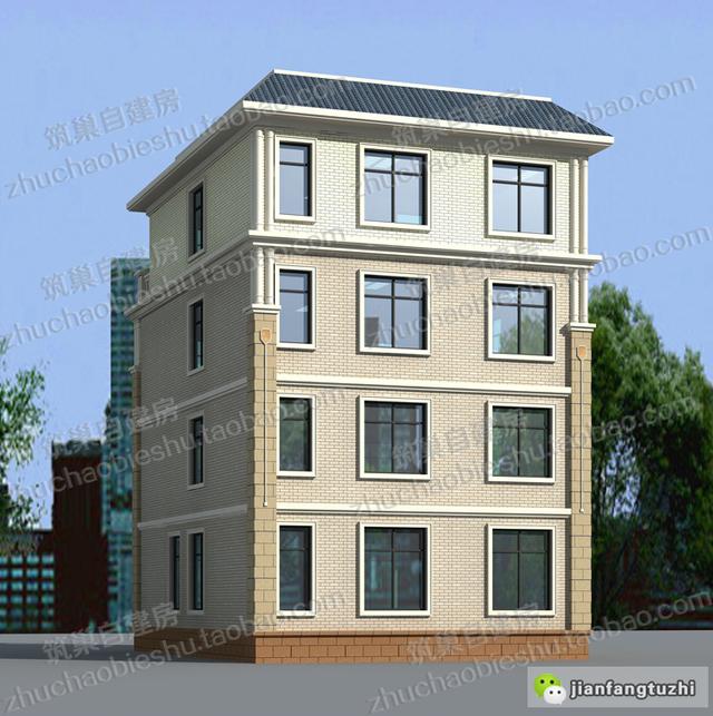 四層帶露臺花園+套房農(nóng)村自建房設(shè)計施工效果圖，戶型十分大氣