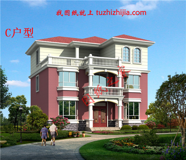 農村二層半別墅設計圖，簡單實用，造價低