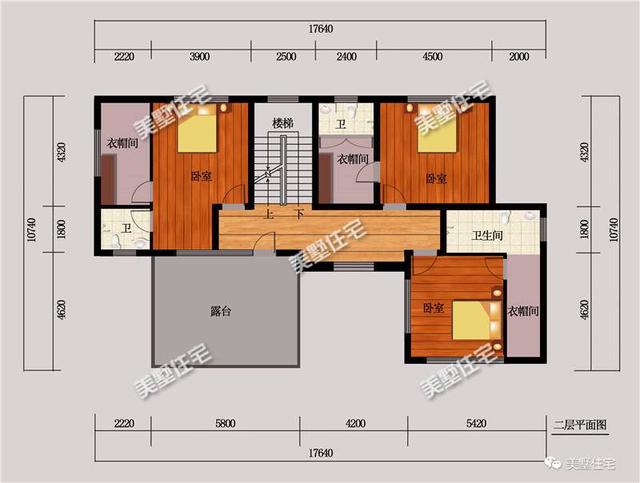 不規(guī)則宅基地建的中式別墅設(shè)計(jì)圖，開(kāi)間10.74米，進(jìn)深17.64米，造價(jià)40萬(wàn)