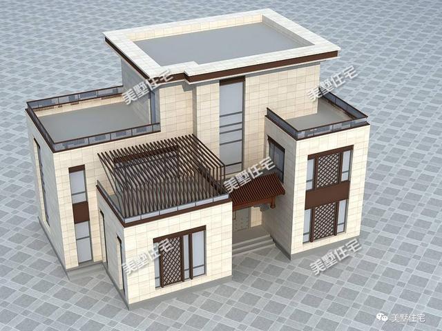 不規(guī)則宅基地建的中式別墅設(shè)計(jì)圖，開(kāi)間10.74米，進(jìn)深17.64米，造價(jià)40萬(wàn)