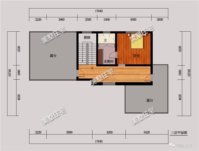 不規(guī)則宅基地建的中式別墅設(shè)計(jì)圖，開(kāi)間10.74米，進(jìn)深17.64米，造價(jià)40萬(wàn)