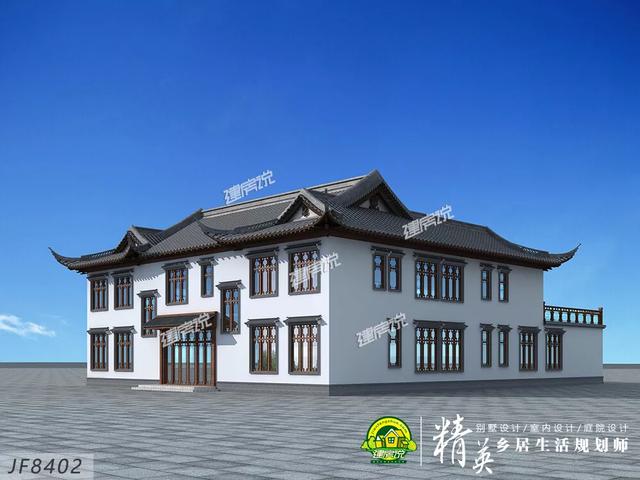 中式四合院別墅設(shè)計圖，建棟好別墅，造福幾代人