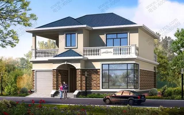 經典二層帶車庫別墅設計圖，越是經典越有韻味