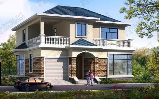 經典二層帶車庫別墅設計圖，越是經典越有韻味