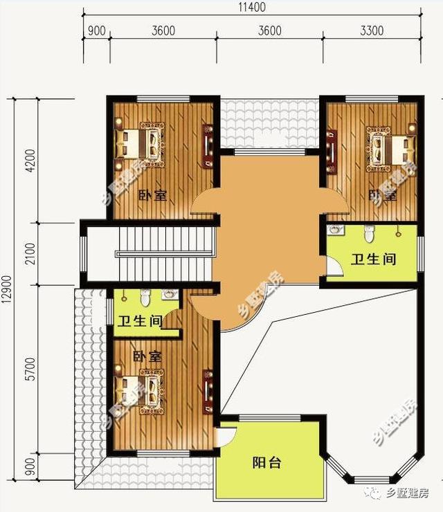 兩款經(jīng)典農(nóng)村別墅設計圖，12x11米，施工難度不大，建成肯定出彩