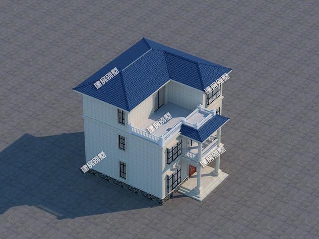 兩款三層農(nóng)村別墅自建房設(shè)計(jì)圖，開(kāi)間11.8米，帶神位+超大露臺(tái)