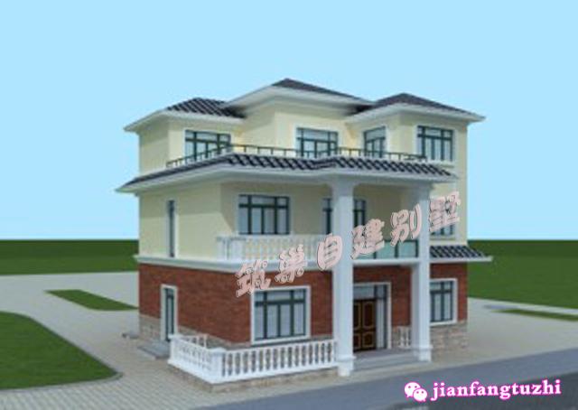 3套三層農村別墅戶型設計圖帶外觀圖，簡約大方，這樣的設計包你滿意