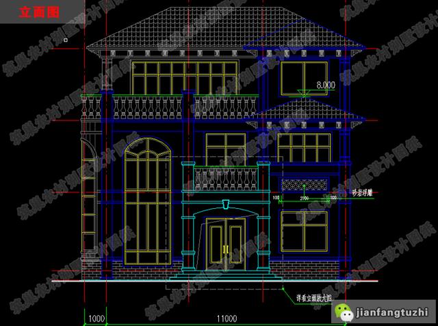 11×11米三層別墅設(shè)計(jì)施工圖紙，造價(jià)30萬(wàn)以?xún)?nèi)，十分劃算