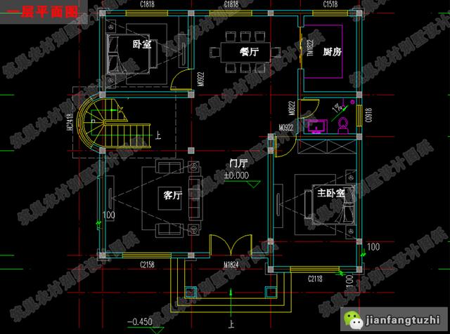 11×11米三層別墅設(shè)計(jì)施工圖紙，造價(jià)30萬(wàn)以?xún)?nèi)，十分劃算