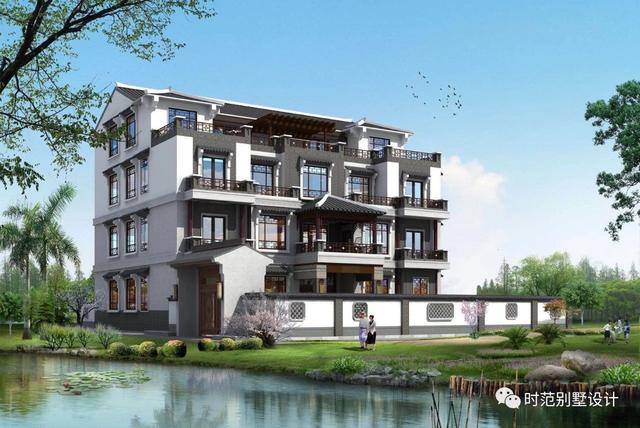 復(fù)式四層雙拼中式別墅，帶旋轉(zhuǎn)樓梯和露臺，是大家庭的最佳選擇