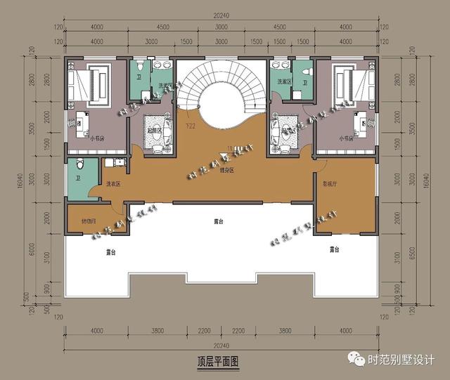 復(fù)式四層雙拼中式別墅，帶旋轉(zhuǎn)樓梯和露臺，是大家庭的最佳選擇
