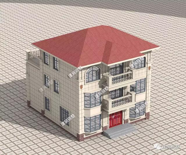 農(nóng)村別墅設(shè)計(jì)圖，10.5×13.5米，外觀對(duì)稱設(shè)計(jì)，一種別樣的美麗