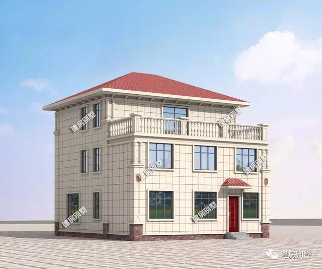 農(nóng)村別墅設(shè)計(jì)圖，10.5×13.5米，外觀對(duì)稱設(shè)計(jì)，一種別樣的美麗