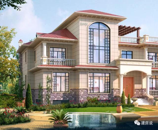 今日推薦別墅設(shè)計圖，家里有宅基地的建起來了
