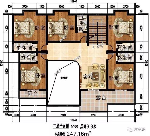 今日推薦別墅設(shè)計圖，家里有宅基地的建起來了