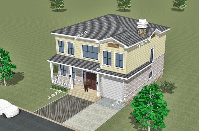 二層鄉(xiāng)村自建房設(shè)計圖，戶型方正，造型簡潔大方，居住舒適，適合在農(nóng)村建造