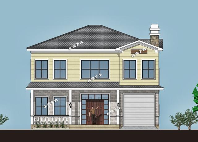 二層鄉(xiāng)村自建房設(shè)計圖，戶型方正，造型簡潔大方，居住舒適，適合在農(nóng)村建造