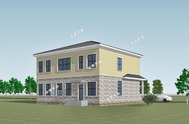 二層鄉(xiāng)村自建房設(shè)計圖，戶型方正，造型簡潔大方，居住舒適，適合在農(nóng)村建造