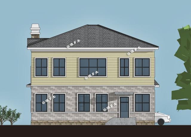 二層鄉(xiāng)村自建房設(shè)計圖，戶型方正，造型簡潔大方，居住舒適，適合在農(nóng)村建造