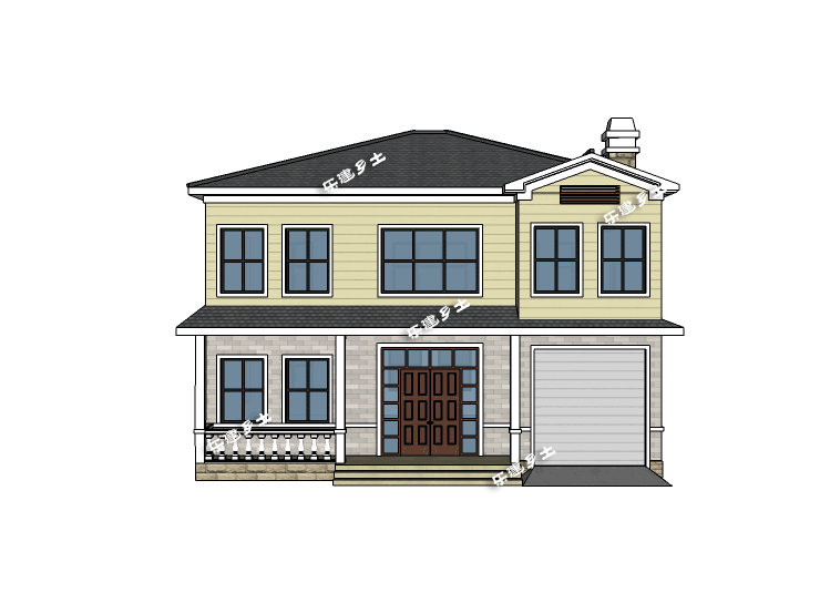 二層鄉(xiāng)村自建房設(shè)計圖，戶型方正，造型簡潔大方，居住舒適，適合在農(nóng)村建造