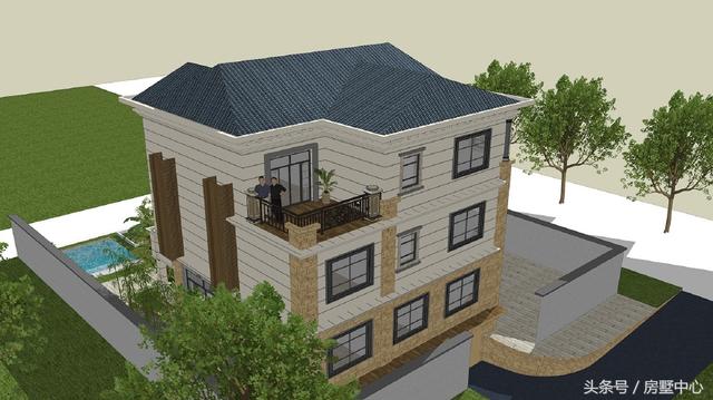 歐式三層別墅設(shè)計(jì)圖，帶游泳池+菜園，大概是所有人的理想住所了