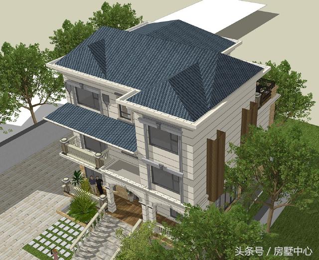 歐式三層別墅設(shè)計(jì)圖，帶游泳池+菜園，大概是所有人的理想住所了