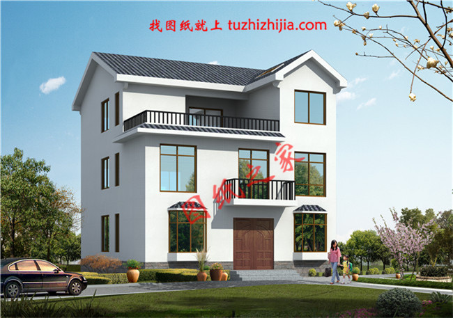 120平米三層30萬別墅圖片大全及全套施工圖，外觀簡(jiǎn)潔大方