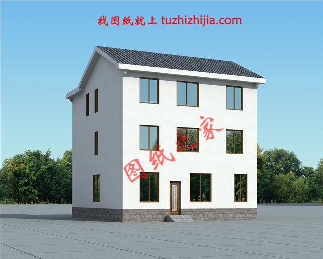 120平米三層30萬別墅圖片大全及全套施工圖，外觀簡(jiǎn)潔大方