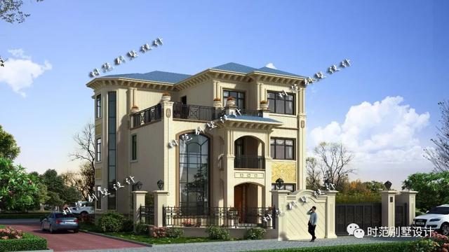 歐式三層復(fù)式別墅設(shè)計(jì)圖，7室3廳，帶大露臺(tái)附裝修效果圖