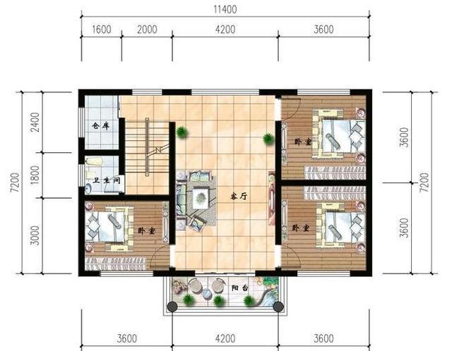 兩款開間大，進(jìn)深小的三層自建房設(shè)計圖，設(shè)計合理很實用