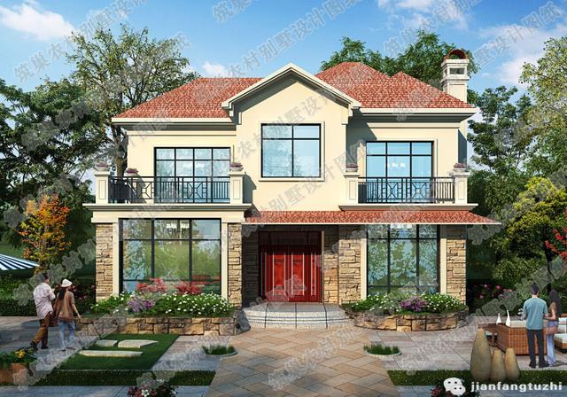 今年爆款二層中式平屋頂自建房設(shè)計圖紙，簡單大氣，造價不高，施工簡便