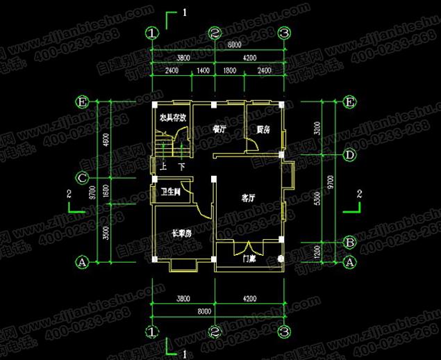2款占地面積80平左右二層農(nóng)村自建房全套設(shè)計施工圖，戶型簡單大方，造價不高