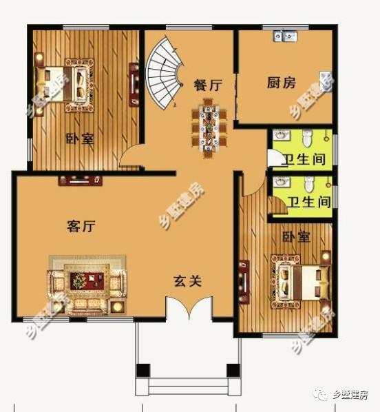 開間不到10米的農村自建房設計圖，空間布局合理，錯落有致