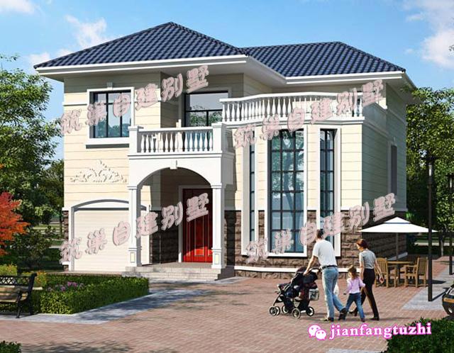 二層農(nóng)村別墅設(shè)計圖，帶部分施工實拍圖，造型簡約大氣經(jīng)濟實用