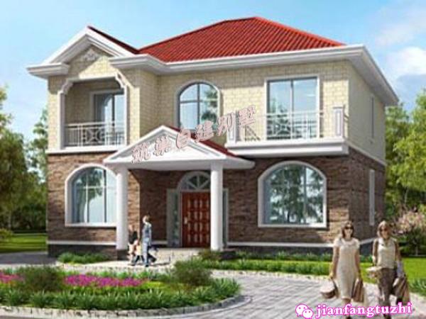 5棟二層帶陽臺獨(dú)棟小別墅設(shè)計圖效果圖，漂亮又實(shí)用