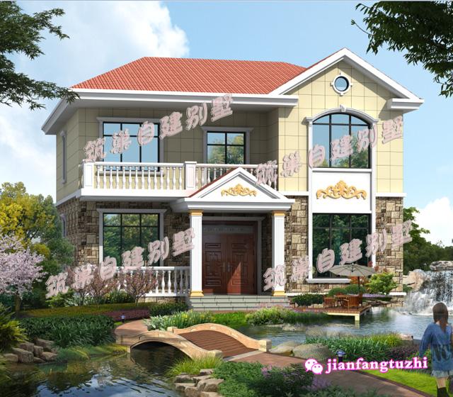 5棟二層帶陽臺獨(dú)棟小別墅設(shè)計圖效果圖，漂亮又實(shí)用