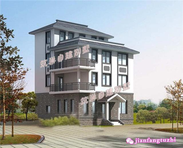 復(fù)古中式農(nóng)村四層別墅房屋設(shè)計(jì)圖紙，占地面積不足100平米