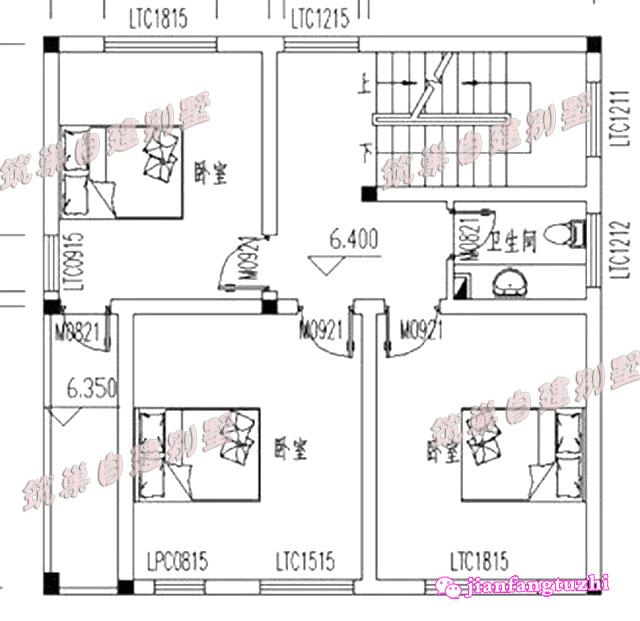 復(fù)古中式農(nóng)村四層別墅房屋設(shè)計(jì)圖紙，占地面積不足100平米