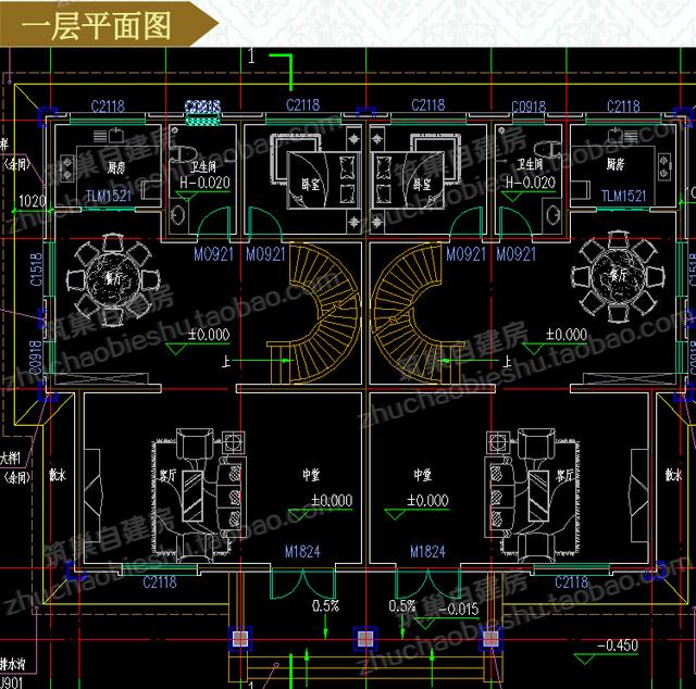 2棟熱款二層雙拼農(nóng)村自建房全套設(shè)計施工圖，造價35萬以內(nèi)，需要的看看