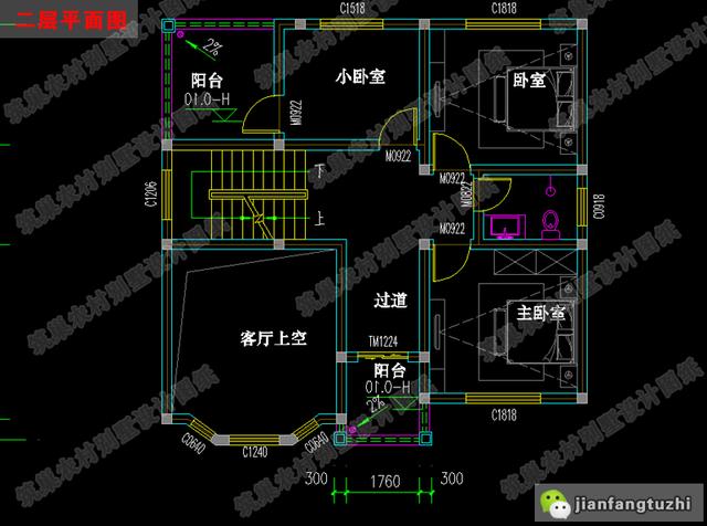 新款二層自建房設計圖紙，10×10米帶挑空客廳造價20萬