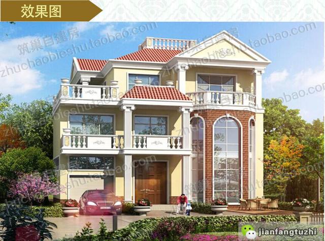 推薦2款高品質(zhì)設(shè)計(jì)圖紙，三層農(nóng)村自建別墅帶挑空客廳+落地窗