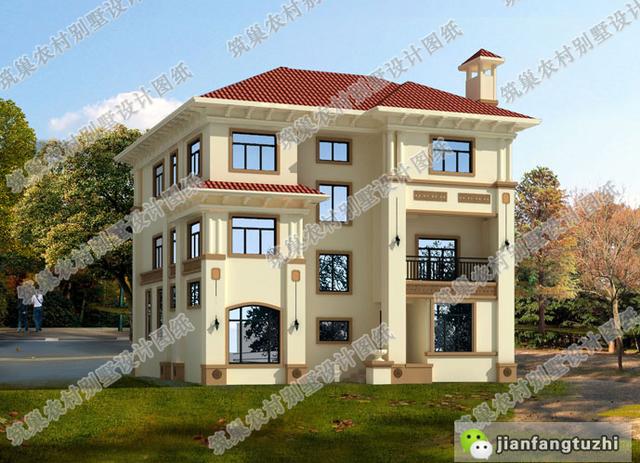 推薦2款高品質(zhì)設(shè)計(jì)圖紙，三層農(nóng)村自建別墅帶挑空客廳+落地窗