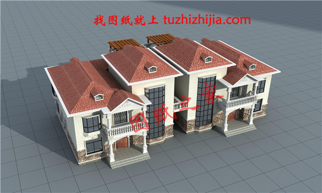 農(nóng)村二層半小別墅設(shè)計(jì)圖紙，客廳中空，圖紙為一戶的戶型