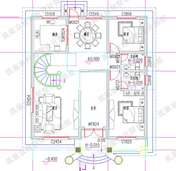2款40萬以內帶挑空客廳新農村自建房設計圖，戶型實用大氣，一起來看看